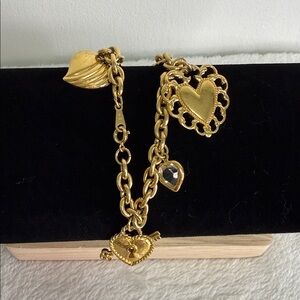 Avon Gold Heart Charm Bracelet